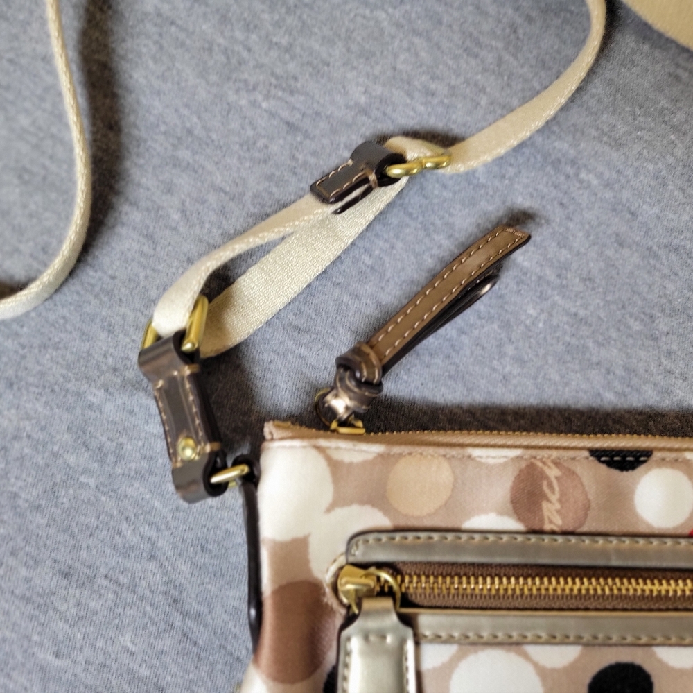 Coach Sateen Poppy Watercolor Dot Crossbody - Picture 12 of 12